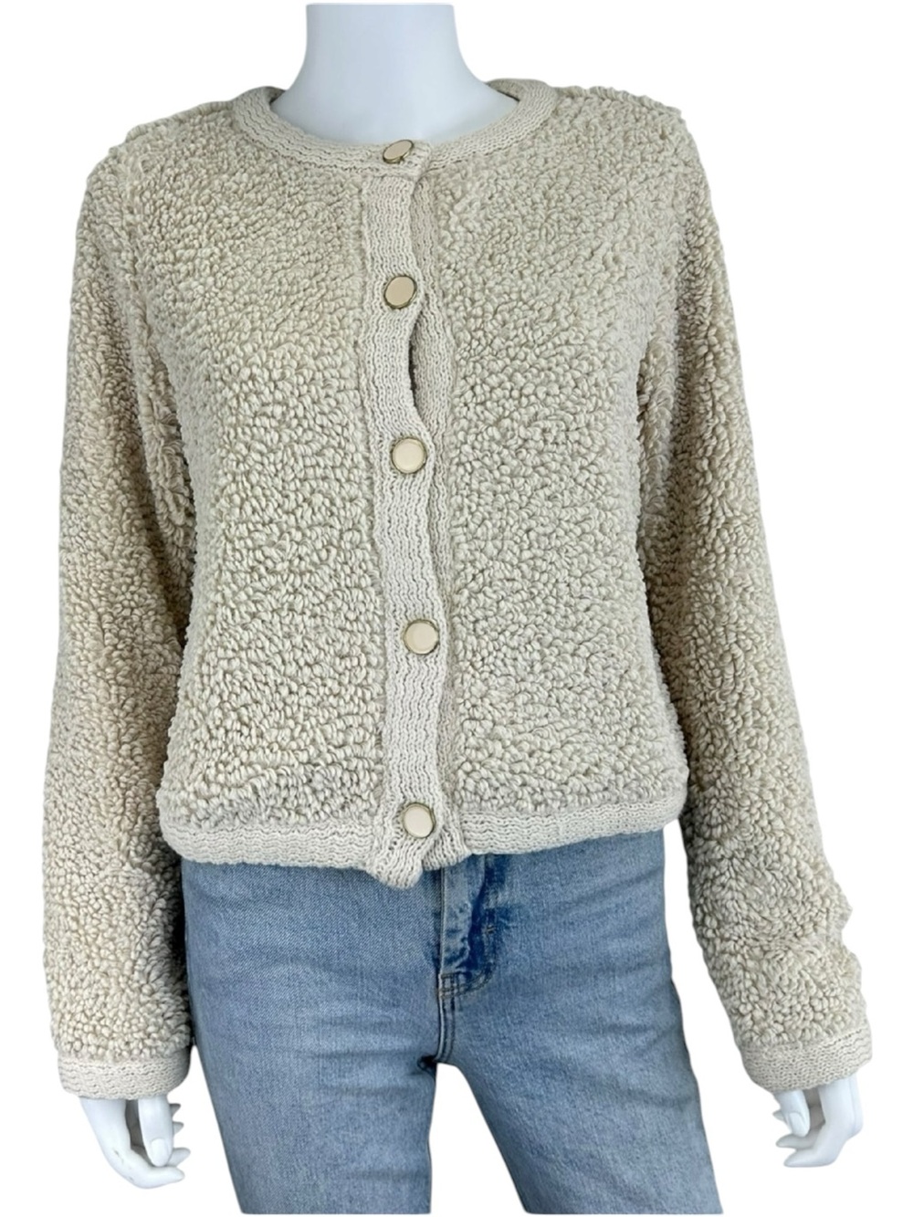 sanctuary Cream Cuddle Up Cardi Jacket Size XS